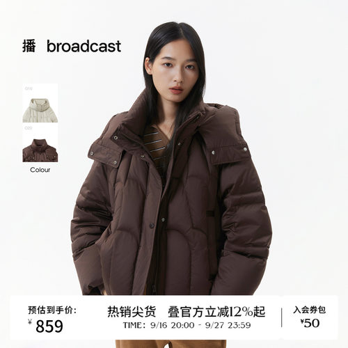 播冬季复古短款时髦连帽羽绒服女宽松保暖外套DDS4RD5283