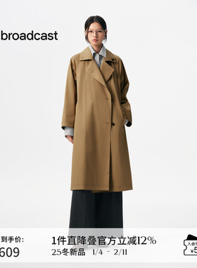 播商场同款中长款通勤风衣女25秋季新款复古休闲外套BDS3FD3082