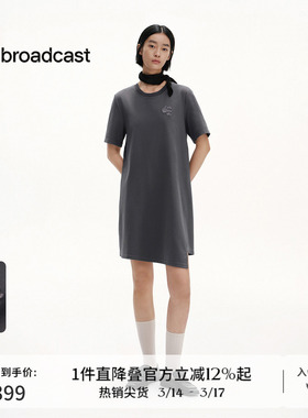 播商场同款不对称裙摆连衣裙女夏新款法式短袖长裙BDS2LD2438