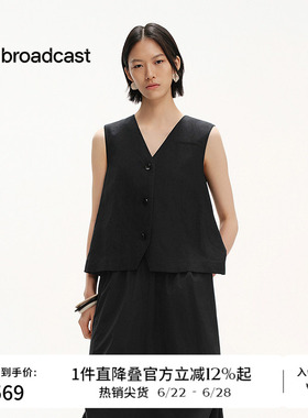 播商场同款时髦洋气马甲上衣女夏季新款黑色坎肩BDS2MD2456
