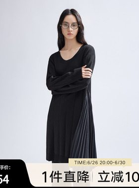 【新中式】播不规则连衣裙女商场同款拼接宽松a字裙子BDR1LD0419