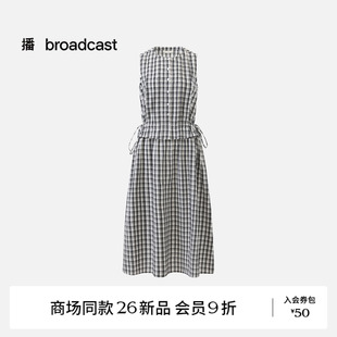 【商场同款】播26秋新品A字无袖连衣裙泡泡纱格纹裙子BDT8LD3652