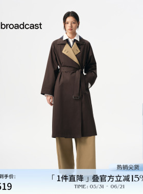 播商场同款中长款通勤风衣女秋季新款复古休闲外套BDS3FD3082