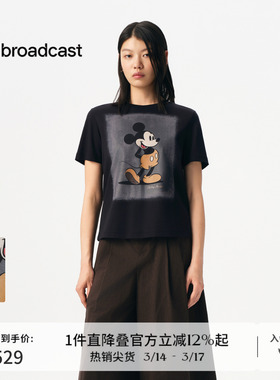 播商场同款迪士尼米奇系列休闲宽松短袖T恤女春夏BDS3YD3033
