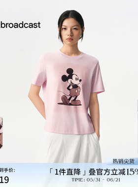 播商场同款迪士尼米奇系列印花休闲短袖T恤女春夏BDS3YD3033