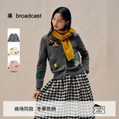 播商场同款 BDS4UD3721 新款 迪士尼米奇系列休闲针织开衫 女冬季