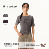 播商场同款 正肩上衣BDT1YD2908 新款 小马印花圆领短袖 T恤女26春季