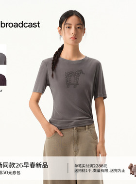播商场同款小马印花圆领短袖T恤女26春季新款正肩上衣BDT1YD2908