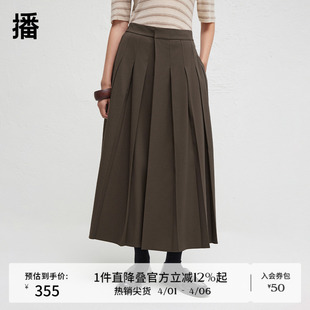 女24春秋气质高腰长裤 BDR3KD1853 摩登中性风宽松裙裤 播商场同款