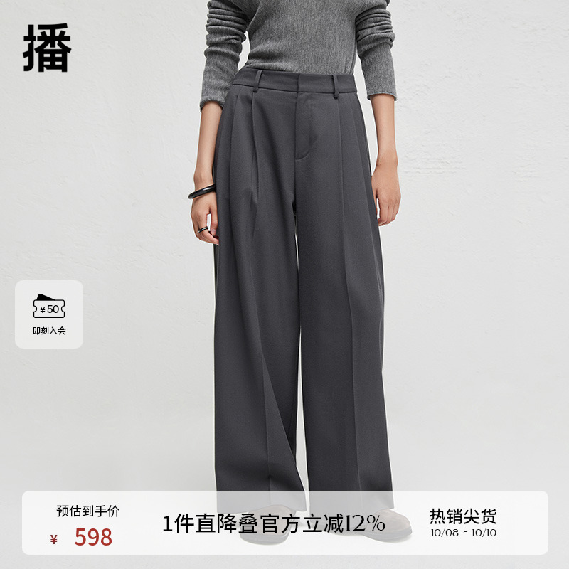 简约舒适宽边腰头，明线双唇袋