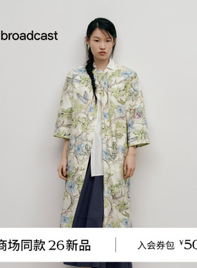 【商场同款】播26夏新品五分袖连衣裙女圆领印花裙子BDT2LD1870