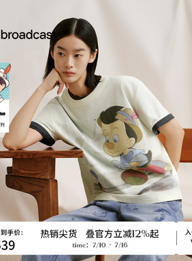 【匹诺曹合作】商场同款播26春夏新品撞色设计短袖T恤BDT1YD1253