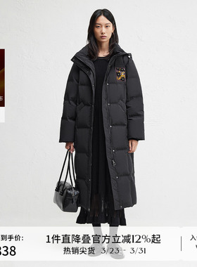 播防寒保暖连帽领羽绒服女冬季休闲宽松长款外套DDR4RD5232