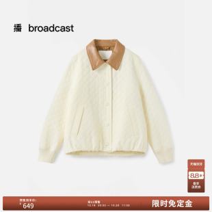 【预售免定金】播26秋翻领长袖轻薄棉衣女宽松绗缝外套DDT3PD5954