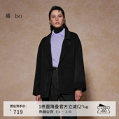 西装 领24冬羊毛呢外套女BDR4AD2723 商场同款 新中式 播