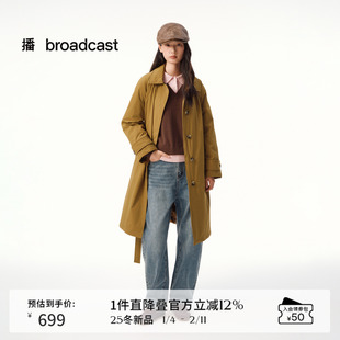 播复古中长款翻领羽绒服女秋冬休闲宽松外套DDS4RD5276