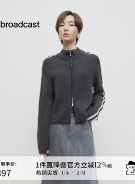 播商场同款半高领运动风拉链针织开衫女25春BDS1UD12661