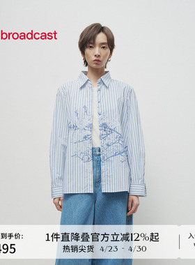 播商场同款Zhang Hui联名系列条纹衬衫女春秋新款BDS1CD1407