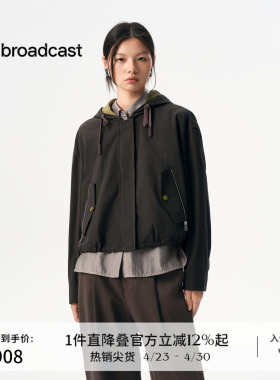 播商场同款美式休闲短外套女秋季新品复古宽松上衣女BDS3WD3069