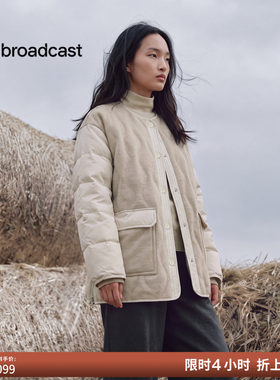 【90白鸭绒】播26冬新品短款羽绒服女包边圆领轻薄外套DDT4RD2042