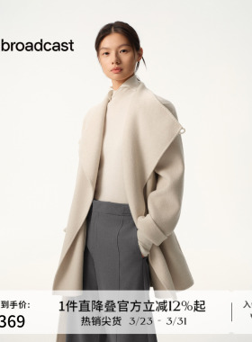 播商场同款韩系中长款羊毛呢外套女秋冬新款复古上衣BDS4AD3642