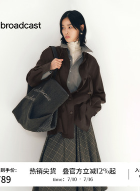 播商场同款休闲宽松短外套女秋季新品立领美式上衣BDS3WD3313