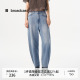 BDR2KD0830 淡人高腰小个子显瘦镰刀裤 播质感蓝色牛仔裤 女商场同款