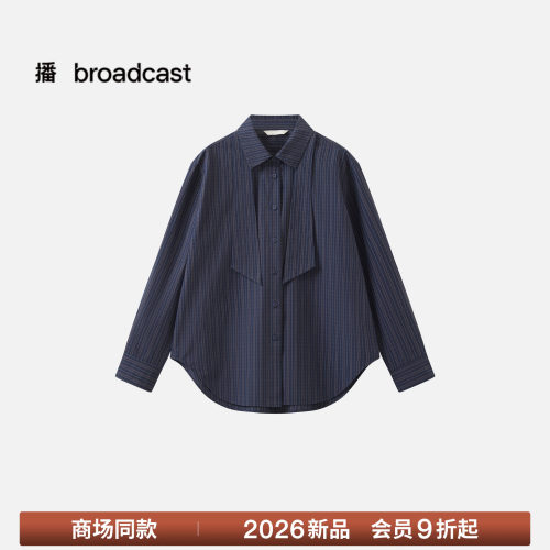 【商场同款】播26秋新品纯棉衬衫女宽松长袖格纹衬衣BDT3CD3062
