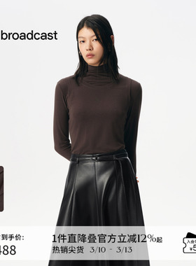 播商场同款假两件圆领T恤女春秋黑色气质长袖上衣BDS3YD3011