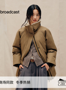 播商场同款廓形短款工装风洋气鸭绒羽绒服女25冬季新款BDS4RD3614