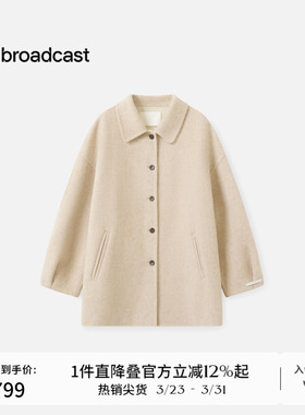 【100%羊毛】播翻领短款毛呢外套女秋冬宽松外套DDS4WD5115