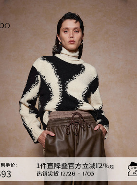 【羊毛】播 bo 商场同款柔软舒适24冬圆领毛衫女BDR4SD2434