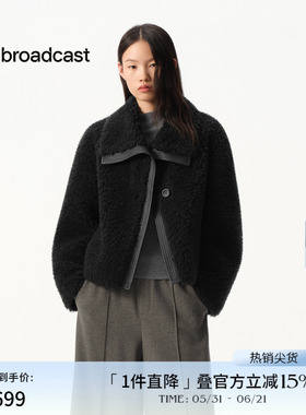 播商场同款时髦短款翻领外套女冬季新款宽松上衣BDS4AD3629
