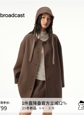 播时髦洋气灰色短款毛呢外套女秋冬宽松上衣DDS4AD5116