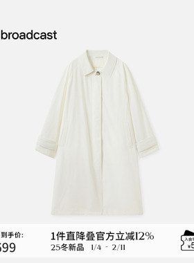 播白色复古中长款羽绒服女秋冬宽松休闲外套DDS4RD5276