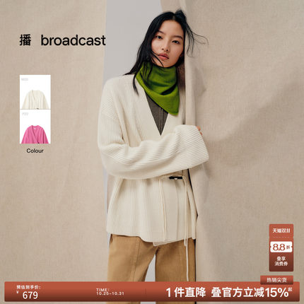 【100%绵羊毛】播冬季新中式针织开衫女BDS4UD3714