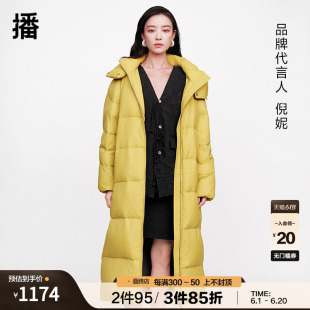 新款 加厚外套BDQ4RD0897 羽绒服女商场同款 播90绒高端洋气长款