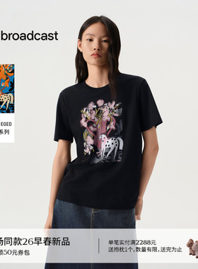 播商场同款ENIKO EGED系列正肩圆领短袖T恤女26春新款BDT1YD1221