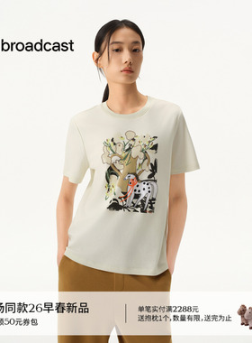 播商场同款ENIKO EGED系列小马印花短袖T恤女26春新款BDT1YD1221