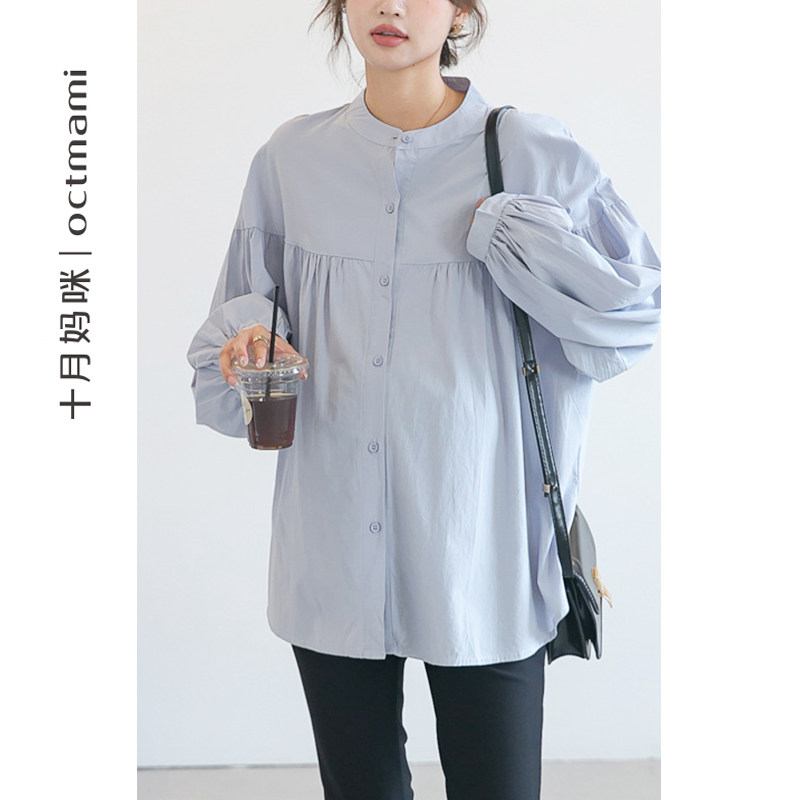 十月妈咪孕妇上衣娃娃衫春秋外穿小立领白衬衫长袖衬衣上衣春装,孕妇装/孕产妇用品/营养,衬衫/雪纺衫,淘宝优惠券,粉丝福利购,淘宝优惠卷