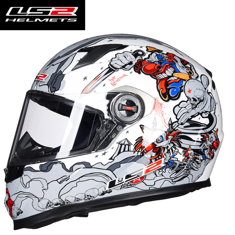 LS2摩托车头盔男女四季通用机车防雾全盔灰赛车个性酷冬季电动车