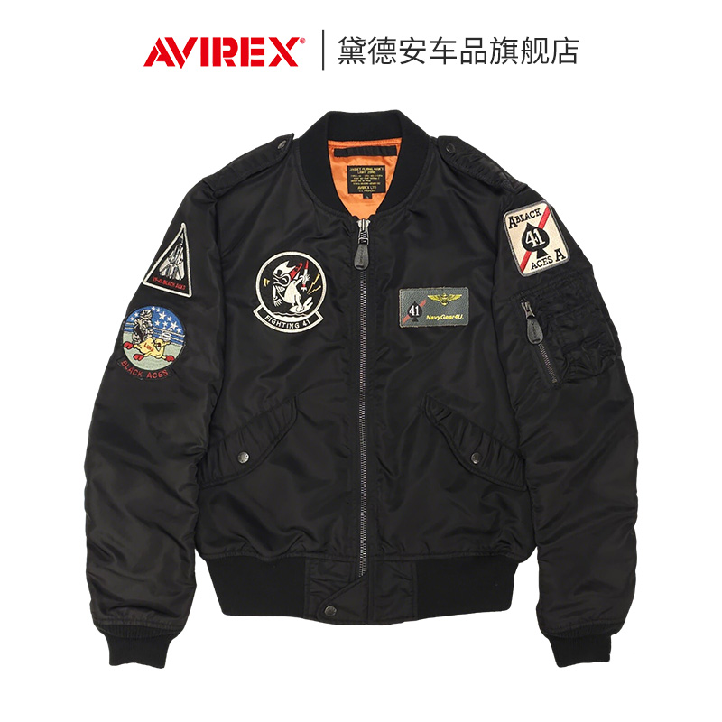 AVIREX黑王牌摩托车骑行服飞行员夹克休闲男女士冬季保暖防寒防风