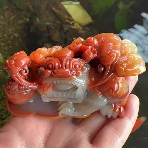 天然黄龙玉正品霸王貔貅手玩摆件