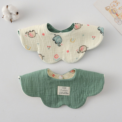 高颜值婴儿口水巾纯棉A类高颜值围兜双面口水兜造型宝宝围嘴用品
