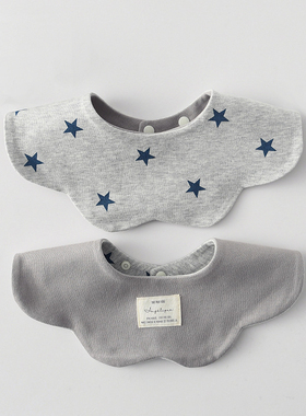 可爱风婴儿围嘴柔软舒适双面纯棉加大高颜值宝宝围兜新生儿用品