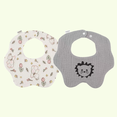 跨境婴幼儿360度花瓣围嘴儿童口水巾婴儿A类纯棉纱布宝宝围兜用品