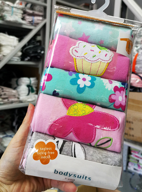 特价卡特新生儿三角哈衣宝宝连体衣长袖5件装包屁衣爬服秋冬童装