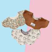 韩国同款 ins婴儿围兜新生儿口水巾宝宝围嘴纯棉双面带儿童口水兜