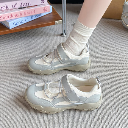 时尚浅口老爹鞋女2026春夏新款透气学生德训鞋镂空休闲运动鞋