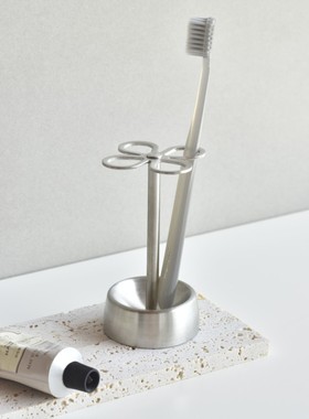Hin创意四叶草不锈钢牙刷架浴室卫生间台面极简日式牙具置物架